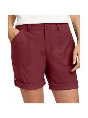 Eddie Bauer Rolled Hem Bermuda Shorts Size 8 Wine